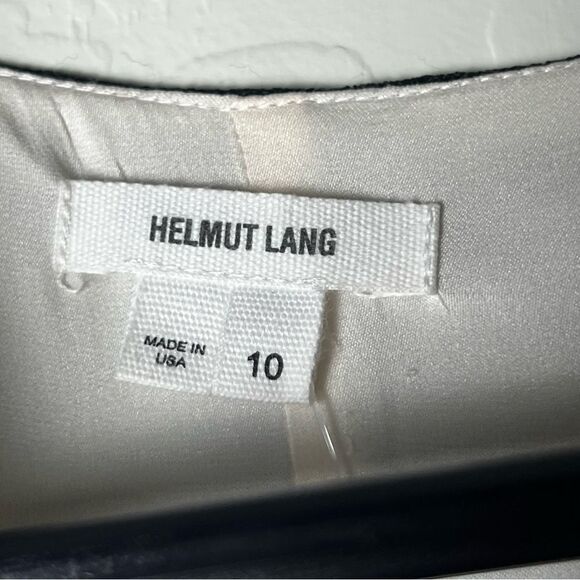 NWT Helmut Lang Sugar Silk Crepe Asymmetrical Black White Sleeveless Dress 10 - Picture 14 of 16